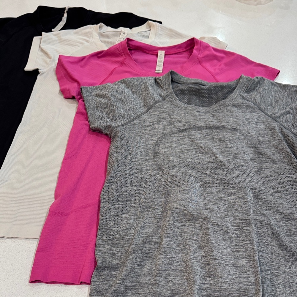 lululemon athletica Gray, Pink, and Black Short Sleeve Tees